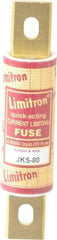 Cooper Bussmann - 600 VAC, 80 Amp, Fast-Acting General Purpose Fuse - Bolt-on Mount, 4-5/8" OAL, 200 (RMS) kA Rating, 1-1/8" Diam - USA Tool & Supply
