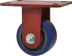 Hamilton - 4" Diam x 2" Wide x 5-5/8" OAH Top Plate Mount Rigid Caster - Polyurethane, 600 Lb Capacity, Precision Sealed Bearing, 4-1/2 x 6-1/2" Plate - USA Tool & Supply
