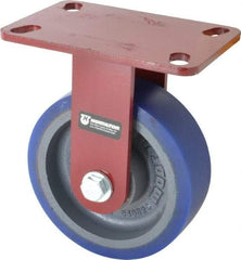 Hamilton - 6" Diam x 2" Wide x 7-3/4" OAH Top Plate Mount Rigid Caster - Polyurethane, 960 Lb Capacity, Precision Sealed Bearing, 4-1/2 x 6-1/2" Plate - USA Tool & Supply