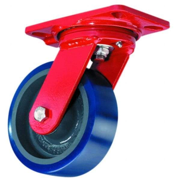 Hamilton - 4" Diam x 2" Wide x 5-5/8" OAH Top Plate Mount Swivel Caster - Phenolic, 800 Lb Capacity, Roller Bearing, 4-1/2 x 6-1/2" Plate - USA Tool & Supply