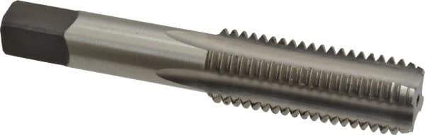 Kennametal - 3/4-10 UNC 4 Flute Bright Finish High Speed Steel Straight Flute Standard Hand Tap - Bottoming, Right Hand Thread, 4-1/4" OAL, 2" Thread Length, H3 Limit, Oversize - USA Tool & Supply