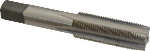 Kennametal - 3/4-16 UNF 3B 4 Flute Bright Finish High Speed Steel Straight Flute Standard Hand Tap - Plug, Right Hand Thread, 4-1/4" OAL, 2" Thread Length, H3 Limit, Oversize - Exact Industrial Supply