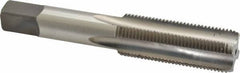 Kennametal - 3/4-16 UNF 3B 4 Flute Bright Finish High Speed Steel Straight Flute Standard Hand Tap - Bottoming, Right Hand Thread, 4-1/4" OAL, 2" Thread Length, H3 Limit, Oversize - Exact Industrial Supply