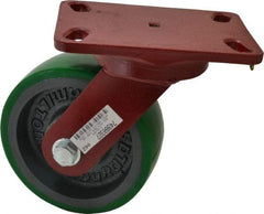 Hamilton - 6" Diam x 2" Wide x 7-3/4" OAH Top Plate Mount Swivel Caster - Polyurethane, 1,200 Lb Capacity, Precision Sealed Bearing, 4-1/2 x 6-1/2" Plate - USA Tool & Supply