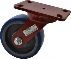 Hamilton - 6" Diam x 2" Wide x 7-3/4" OAH Top Plate Mount Swivel Caster - Polyurethane, 960 Lb Capacity, Precision Sealed Bearing, 4-1/2 x 6-1/2" Plate - USA Tool & Supply
