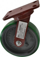 Hamilton - 8" Diam x 2" Wide x 9-3/4" OAH Top Plate Mount Swivel Caster - Polyurethane, 1,500 Lb Capacity, Precision Sealed Bearing, 4-1/2 x 6-1/2" Plate - USA Tool & Supply