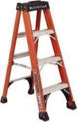 Louisville - 4 Steps, 4' High, Type IAA Rating, Fiberglass Step Ladder - 375 Lb Capacity, 18-7/8" Base Width - USA Tool & Supply