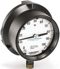 Ashcroft - 4-1/2" Dial, 1/2 Thread, 0-10,000 Scale Range, Pressure Gauge - USA Tool & Supply