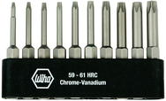 10 Piece - T6; T7; T8; T9; T10; T15; T20; T25; T27; T30 - Torx Aling Power Bit Belt Pack Set with Holder - USA Tool & Supply