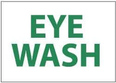 NMC - "Eye Wash", 10" Long x 14" Wide, Aluminum Safety Sign - Rectangle, 0.04" Thick, Use for First Aid - USA Tool & Supply