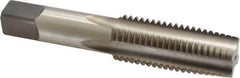 Kennametal - 1-8 UNC 3B 4 Flute Bright Finish High Speed Steel Straight Flute Standard Hand Tap - Taper, Right Hand Thread, 5.13" OAL, 2-1/2" Thread Length, H4 Limit, Oversize - Exact Industrial Supply