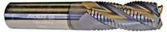 ProMax - 9/16" Diam, Coarse Pitch, 1-1/4" LOC, 4 Flute Solid Carbide 0.055-0.065" Corner Radius Roughing End Mill - AlTiN Finish, 3-1/2" OAL, 9/16" Shank Diam, Single End, Centercutting, 30° Helix - USA Tool & Supply