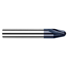 Runner Cutters - 0.0150″ (1/64) Radius × 0.2830″ Length of Cut × 10° per side Carbide Runner Cutter, 2 Flutes, AlTiN Coated - Exact Industrial Supply