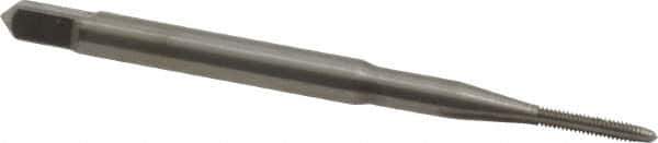 Made in USA - #0-80 UNF 2B 2 Flute Bright Finish Solid Carbide Straight Flute Standard Hand Tap - Plug, Right Hand Thread, 1-5/8" OAL, 5/16" Thread Length, H2 Limit, Oversize - USA Tool & Supply