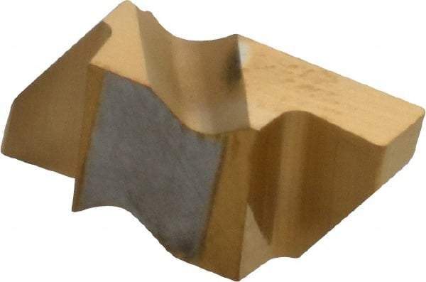 Tool-Flo - 2094FLG Grade GP3, 2.39mm Cutting Width Carbide Grooving Insert - 2.79mm Max Depth of Cut, Right Hand, 0.005 to 0.01" Corner Radius, TiN Finish - USA Tool & Supply