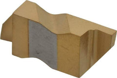 Tool-Flo - 3072FLG Grade GP50, 1.83mm Cutting Width Carbide Grooving Insert - 3.05mm Max Depth of Cut, Right Hand, 0.005 to 0.01" Corner Radius, TiN Finish - USA Tool & Supply