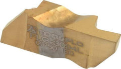 Tool-Flo - 3094FLG Grade GP50, 2.39mm Cutting Width Carbide Grooving Insert - 4.57mm Max Depth of Cut, Left Hand, 0.005 to 0.01" Corner Radius, TiN Finish - USA Tool & Supply