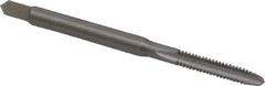 Made in USA - #4-40 UNC 2B/3B 2 Flute Bright Finish Solid Carbide Straight Flute Standard Hand Tap - Plug, Right Hand Thread, 1-7/8" OAL, 9/16" Thread Length, H2 Limit, Oversize - USA Tool & Supply