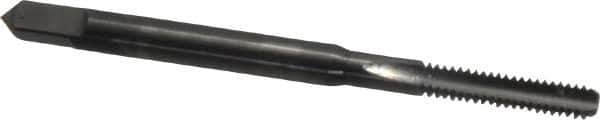 Made in USA - #4-40 UNC 2B/3B 2 Flute Bright Finish Solid Carbide Straight Flute Standard Hand Tap - Bottoming, Right Hand Thread, 1-7/8" OAL, 9/16" Thread Length, H2 Limit, Oversize - USA Tool & Supply