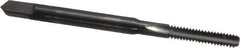 Made in USA - #4-40 UNC 2B/3B 2 Flute Bright Finish Solid Carbide Straight Flute Standard Hand Tap - Bottoming, Right Hand Thread, 1-7/8" OAL, 9/16" Thread Length, H2 Limit, Oversize - USA Tool & Supply