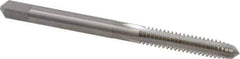 Made in USA - #10-24 UNC 2B/3B 4 Flute Bright Finish Solid Carbide Straight Flute Standard Hand Tap - Plug, Right Hand Thread, 2-3/8" OAL, 7/8" Thread Length, H3 Limit, Oversize - USA Tool & Supply