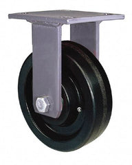 Hamilton - 8" Diam x 2" Wide x 9-1/2" OAH Top Plate Mount Rigid Caster - Polyurethane, 1,500 Lb Capacity, Precision Sealed Bearing, 4 x 4-1/2" Plate - USA Tool & Supply