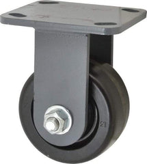 Hamilton - 4" Diam x 2" Wide x 5-5/8" OAH Top Plate Mount Rigid Caster - Phenolic, 800 Lb Capacity, Roller Bearing, 4 x 4-1/2" Plate - USA Tool & Supply