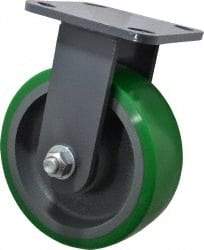 Hamilton - 6" Diam x 2" Wide x 7-1/2" OAH Top Plate Mount Rigid Caster - Polyurethane, 1,200 Lb Capacity, Precision Sealed Bearing, 4 x 4-1/2" Plate - USA Tool & Supply