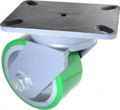 Hamilton - 6" Diam x 3" Wide x 8" OAH Top Plate Mount Swivel Caster - Polyurethane, 2,200 Lb Capacity, Precision Sealed Bearing, 5-1/4 x 7-1/4" Plate - USA Tool & Supply