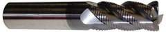 ProMax - 5/8" Diam, Fine Pitch, 1-1/4" LOC, 4 Flute Solid Carbide 0.055-0.065" Corner Radius Roughing End Mill - AlTiN Finish, 3-1/2" OAL, 5/8" Shank Diam, Single End, Centercutting, 40° Helix - USA Tool & Supply