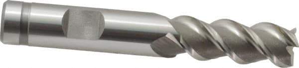 OSG - 1/2", 1-1/4" LOC, 1/2" Shank Diam, 3-1/4" OAL, 3 Flute, Powdered Metal Square End Mill - Single End, Uncoated, Spiral Flute, 50° Helix, Centercutting, Right Hand Cut, Right Hand Flute, Series 660 - USA Tool & Supply