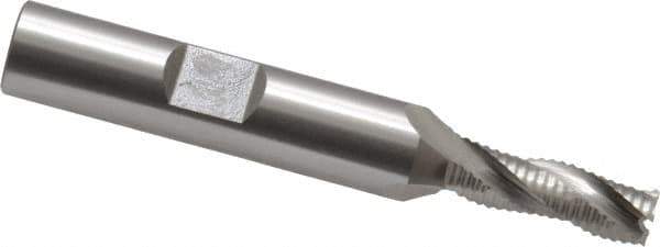OSG - 1/4" Diam, Fine Pitch, 3/4" LOC, 3 Flute Cobalt Roughing Square End Mill - Uncoated, 2-1/2" OAL, 3/8" Shank Diam, Single End, 30° Helix - USA Tool & Supply