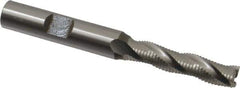 OSG - 5/16" Diam, Fine Pitch, 1-3/8" LOC, 3 Flute Cobalt Roughing Square End Mill - Uncoated, 3-1/8" OAL, 3/8" Shank Diam, Single End, 30° Helix - USA Tool & Supply