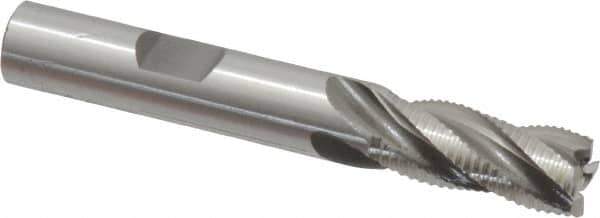OSG - 3/8" Diam, Fine Pitch, 7/8" LOC, 4 Flute Cobalt Roughing Square End Mill - Uncoated, 2-5/8" OAL, 3/8" Shank Diam, Single End, 30° Helix - USA Tool & Supply