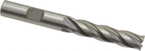 OSG - 3/8" Diam, Fine Pitch, 1-1/2" LOC, 4 Flute Cobalt Roughing Square End Mill - Uncoated, 3-1/4" OAL, 3/8" Shank Diam, Single End, 30° Helix - USA Tool & Supply