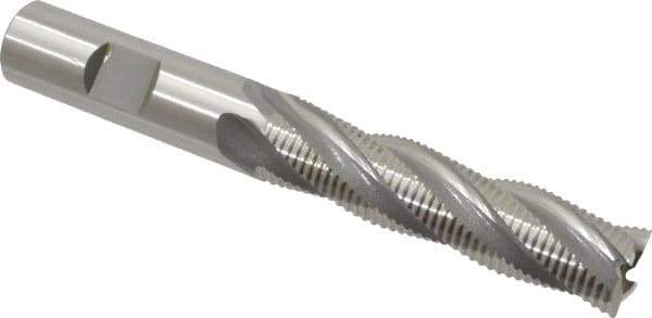 OSG - 5/8" Diam, Fine Pitch, 2-1/2" LOC, 4 Flute Cobalt Roughing Square End Mill - Uncoated, 4-5/8" OAL, 5/8" Shank Diam, Single End, 30° Helix - USA Tool & Supply