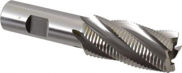 OSG - 1" Diam, Fine Pitch, 2" LOC, 5 Flute Cobalt Roughing Square End Mill - Uncoated, 4-1/4" OAL, 3/4" Shank Diam, Single End, Centercutting, 30° Helix - USA Tool & Supply