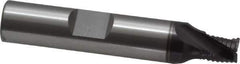 OSG - 1/4" Diam, Fine Pitch, 1/4" LOC, 3 Flute Cobalt Roughing Square End Mill - TiAlN Finish, 2-1/16" OAL, 3/8" Shank Diam, Single End, Centercutting, 30° Helix - USA Tool & Supply