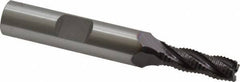 OSG - 1/4" Diam, Fine Pitch, 3/4" LOC, 4 Flute Cobalt Roughing Square End Mill - TiAlN Finish, 2-1/2" OAL, 3/8" Shank Diam, Single End, 30° Helix - USA Tool & Supply