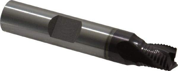 OSG - 5/16" Diam, Fine Pitch, 5/16" LOC, 3 Flute Cobalt Roughing Square End Mill - TiAlN Finish, 2-1/16" OAL, 3/8" Shank Diam, Single End, Centercutting, 30° Helix - USA Tool & Supply