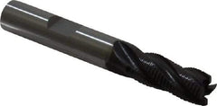 OSG - 3/8" Diam, Fine Pitch, 7/8" LOC, 4 Flute Cobalt Roughing Square End Mill - TiAlN Finish, 2-5/8" OAL, 3/8" Shank Diam, Single End, 30° Helix - USA Tool & Supply