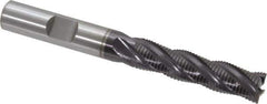 OSG - 3/8" Diam, Fine Pitch, 1-1/2" LOC, 4 Flute Cobalt Roughing Square End Mill - TiAlN Finish, 3-1/4" OAL, 3/8" Shank Diam, Single End, 30° Helix - USA Tool & Supply