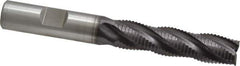 OSG - 1/2" Diam, Fine Pitch, 2" LOC, 4 Flute Cobalt Roughing Square End Mill - TiAlN Finish, 4" OAL, 1/2" Shank Diam, Single End, 30° Helix - USA Tool & Supply