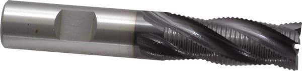 OSG - 5/8" Diam, Fine Pitch, 1-5/8" LOC, 4 Flute Cobalt Roughing Square End Mill - TiAlN Finish, 3-3/4" OAL, 5/8" Shank Diam, Single End, 30° Helix - USA Tool & Supply