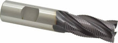 OSG - 3/4" Diam, Fine Pitch, 1-5/8" LOC, 4 Flute Cobalt Roughing Square End Mill - TiAlN Finish, 3-7/8" OAL, 3/4" Shank Diam, Single End, 30° Helix - USA Tool & Supply