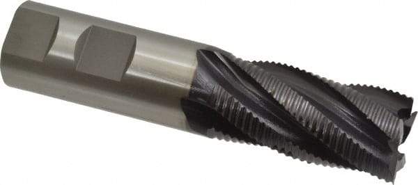 OSG - 1" Diam, Fine Pitch, 2" LOC, 5 Flute Cobalt Roughing Square End Mill - TiAlN Finish, 4-1/2" OAL, 1" Shank Diam, Single End, 30° Helix - USA Tool & Supply