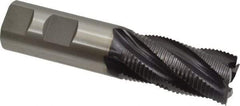 OSG - 1" Diam, Fine Pitch, 2" LOC, 5 Flute Cobalt Roughing Square End Mill - TiAlN Finish, 4-1/2" OAL, 1" Shank Diam, Single End, 30° Helix - USA Tool & Supply