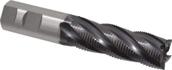 OSG - 1" Diam, Fine Pitch, 3" LOC, 5 Flute Cobalt Roughing Square End Mill - TiAlN Finish, 5-1/2" OAL, 1" Shank Diam, Single End, 30° Helix - USA Tool & Supply
