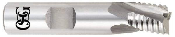 OSG - 5/8" Diam, Coarse Pitch, 5/8" LOC, 3 Flute Cobalt Roughing Square End Mill - Uncoated, 2-3/4" OAL, 5/8" Shank Diam, Single End, Centercutting, 25° Helix - USA Tool & Supply