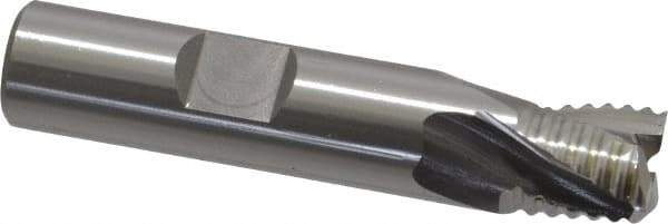OSG - 1/2" Diam, Coarse Pitch, 1/2" LOC, 3 Flute Cobalt Roughing Square End Mill - Uncoated, 2-1/2" OAL, 1/2" Shank Diam, Single End, Centercutting, 25° Helix - USA Tool & Supply